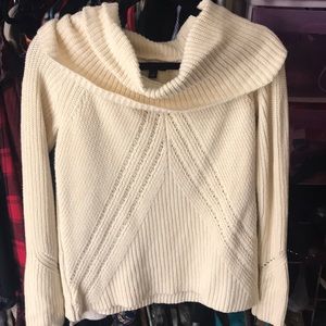 Ann Taylor Cream Cowl Neck sweater